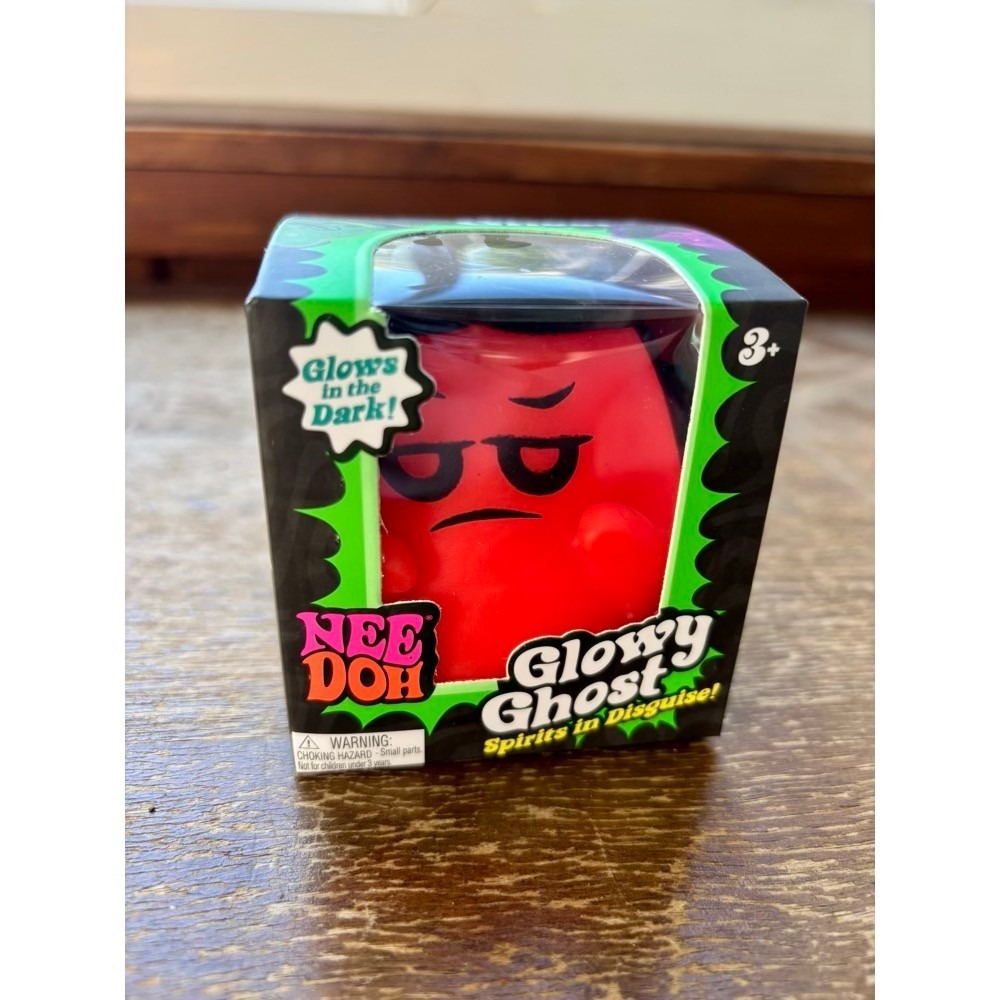 New Nee Doh Glowy Ghost Red Glow in the Dark Tactile Squeeze Toy Squishy Fidget